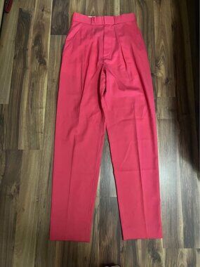 Stunning St. John pink wool high-waisted pants